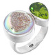 925 Silver Opal Titanium Druzy Drusy Peridot Pear Sterling Adj Sz 6 Ring