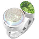 925 Silver Opal Titanium Druzy Drusy Peridot Pear Sterling Adj Sz 8 Ring