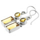 1" GORGEOUS DOUBLE YELLOW CITRINE GEMS 925 STERLING SILVER earrings