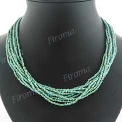Seed Beads 19" Turquoise Necklace