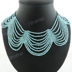 Seed Beads 17" Turquoise Necklace
