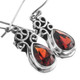 13/16" Teardrop Red Garnet 925 Sterling Silver Earrings