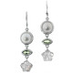 1 3/4" MOTHER OF PEARL SHELL PERIDOT MABE 925 SILVER earrings