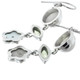 1 3/4" MOTHER OF PEARL SHELL PERIDOT MABE 925 SILVER earrings