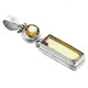 1 1/2" Double Citrine Gems 925 Sterling Silver Drop Pendant