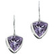 LARGE 11MM TRILLION CUT PUPLE AMETHYST 925 STERLING SILVER earrings