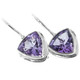 LARGE 11MM TRILLION CUT PUPLE AMETHYST 925 STERLING SILVER earrings