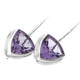 LARGE 11MM TRILLION CUT PUPLE AMETHYST 925 STERLING SILVER earrings