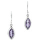 1/2" DAINTY PURPLE MARQUIS AMETHYST 925 STERLING SILVER earrings