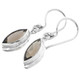 1/2" DAINTY MARQUIS SMOKY QUARTZ 925 STERLING SILVER earrings