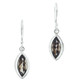 1/2" DAINTY MARQUIS SMOKY QUARTZ 925 STERLING SILVER earrings