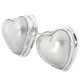 5/8" HEART PACIFIC OCEAN CULTURED MABE PEARL 925 STERLING SILVER POST earrings