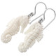 1" HANDCRAFTED SEA HORSE BISON BONE 925 STERLING SILVER earrings