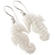 1" HANDCRAFTED SEA HORSE BISON BONE 925 STERLING SILVER earrings