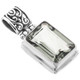 1 1/16" 14MM EMERALD CUT GREEN AMETHYST FILIGREE 925 STERLING SILVER pendant