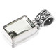 1 1/16" 14MM EMERALD CUT GREEN AMETHYST FILIGREE 925 STERLING SILVER pendant