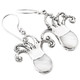 1" OCTOPUS WHITE MOTHER OF PEARL SHELL 925 STERLING SILVER earrings