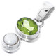 1 1/8" DAINTY SPARKLING PERIDOT FRESHWATER PEARL 925 STERLING SILVER pendant