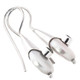 7/8" WHITE BIWA FRESHWATER PEARL PERIDOT GEMSTONE 925 SILVER earrings