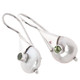 7/8" WHITE BIWA FRESHWATER PEARL PERIDOT GEMSTONE 925 SILVER earrings