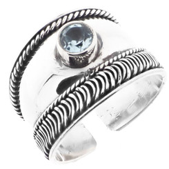 Bali Handmade Blue Topaz 925 Sterling Silver Toe Ring
