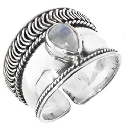 BALI HANDMADE TEARDROP MOONSTONE 925 STERLING SILVER toe ring