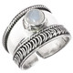 Bali Handmade Round Moonstone 925 Sterling Silver Toe Ring