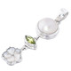 1 3/4" FLOWER MOTHER OF PEARL PERIDOT MABE PEARL 925 STERLING SILVER pendant