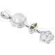 1 3/4" FLOWER MOTHER OF PEARL PERIDOT MABE PEARL 925 STERLING SILVER pendant