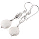 1 1/4" WHITE BIWA FRESHWATER COIN PEARL 925 STERLING SILVER earrings