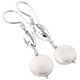 1 1/4" WHITE BIWA FRESHWATER COIN PEARL 925 STERLING SILVER earrings