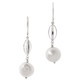 1 1/4" WHITE BIWA FRESHWATER COIN PEARL 925 STERLING SILVER earrings