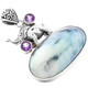 2" ELEPHANT NAUTILUS SHELL AMETHYST 925 STERLING SILVER pendant
