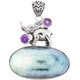 2" ELEPHANT NAUTILUS SHELL AMETHYST 925 STERLING SILVER pendant