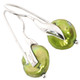 13/16" CUTE GREEN BIWA FRESHWATER COIN PEARL 925 STERLING SILVER earrings
