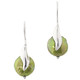 13/16" CUTE GREEN BIWA FRESHWATER COIN PEARL 925 STERLING SILVER earrings