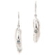 1" BLUE TOPAZ WHITE BIWA FRESHWATER STICK PEARL 925 STERLING SILVER earrings