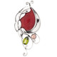 2" Genuine Red Coral Peridot Pearl Sterling Silver Pendant