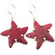 1" Starfish Sea Star Red Coral 925 Sterling Silver Earrings