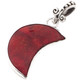 1 1/2" HALF CRESCENT MOON GENUINE RED CORAL 925 STERLING SILVER pendant