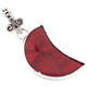 1 1/2" HALF CRESCENT MOON GENUINE RED CORAL 925 STERLING SILVER pendant