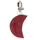 1 1/2" HALF CRESCENT MOON GENUINE RED CORAL 925 STERLING SILVER pendant