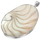 2 7/8" Oval Genuine Nautilus Shell Sterling Silver Pendant