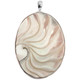 2 7/8" Oval Genuine Nautilus Shell Sterling Silver Pendant