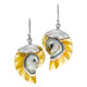 1 1/4" YELLOW OPEN CHAMBER NAUTILUS SHELL 925 STERLING SILVER earrings