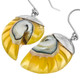 1 1/4" YELLOW OPEN CHAMBER NAUTILUS SHELL 925 STERLING SILVER earrings