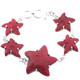 7-8" Sea Star Starfish Red Coral 925 Silver Bracelet