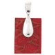 1 7/16" Dainty Red Coral 925 Sterling Silver Pendant