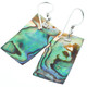 925 Silver Rectangle Genuine Paua Abalone Shell Sterling Earrings, 1 1/4"
