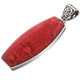 2 5/8" Handmade Red Coral 925 Sterling Silver Pendant